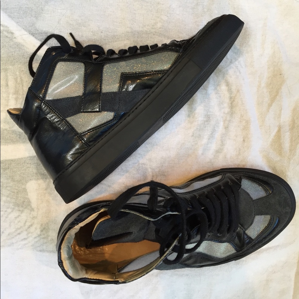 Margiela Black Suede & Irridescent Sneakers