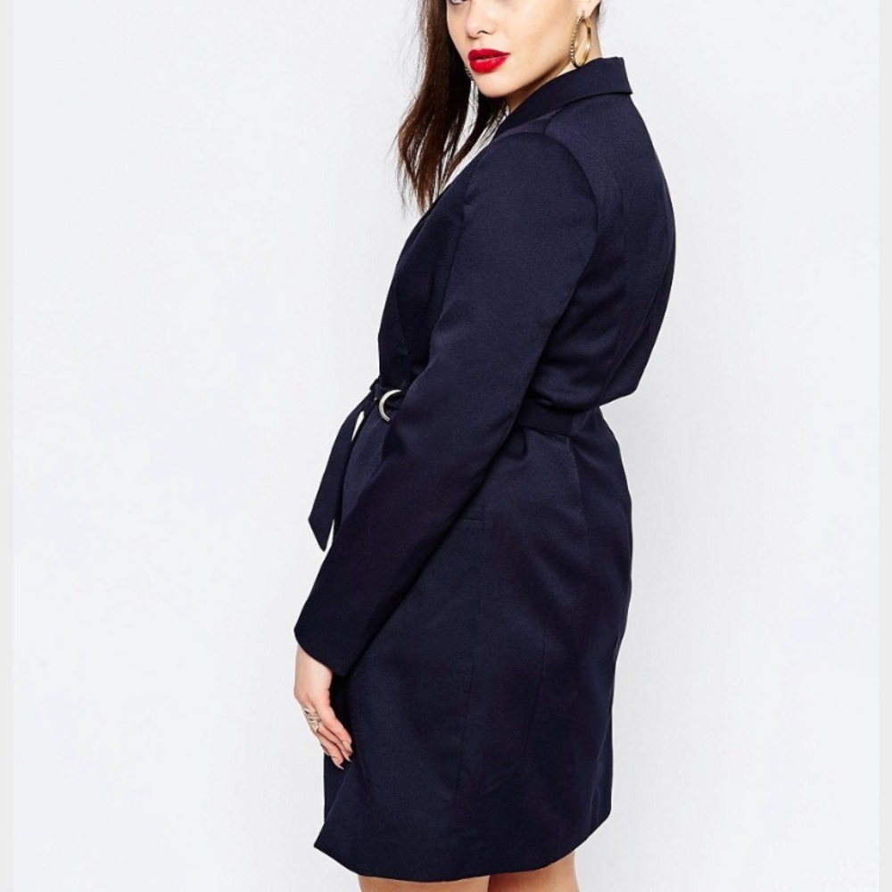 Misguided plus blazer dress Navy size 14 fitted