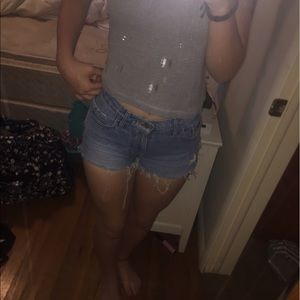 Express Distressed Jean Shorts