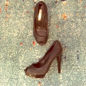 BCBG Max Azria Black Textured Peep Toe Pump