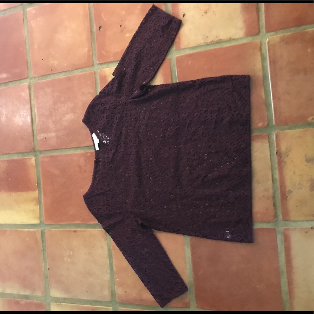 Maroon lace blouse