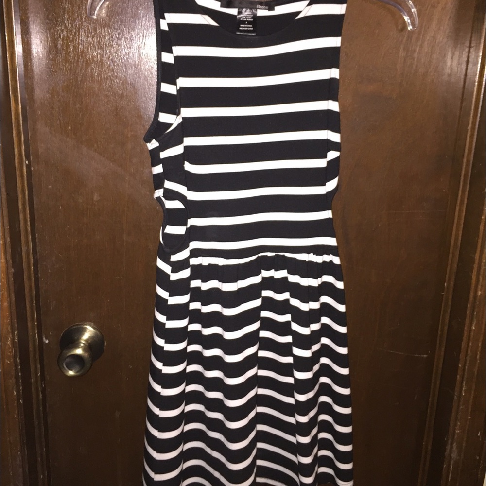 Black and white striped dress w/ cutouts on sides