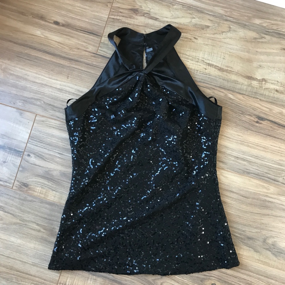 Tahari Sequin Halter Top Sz XS