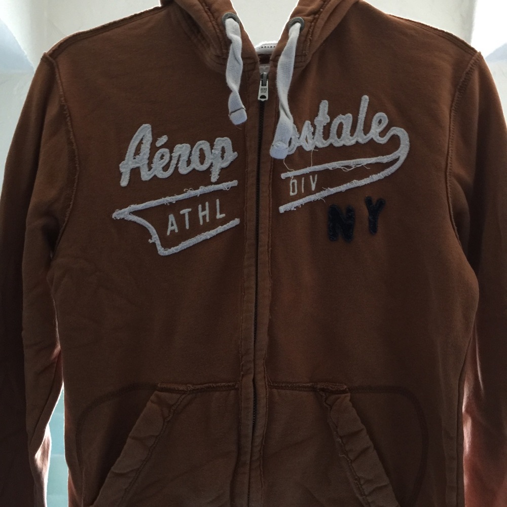 Orange / Brown Aeropostale Zip Up Sweatshirt