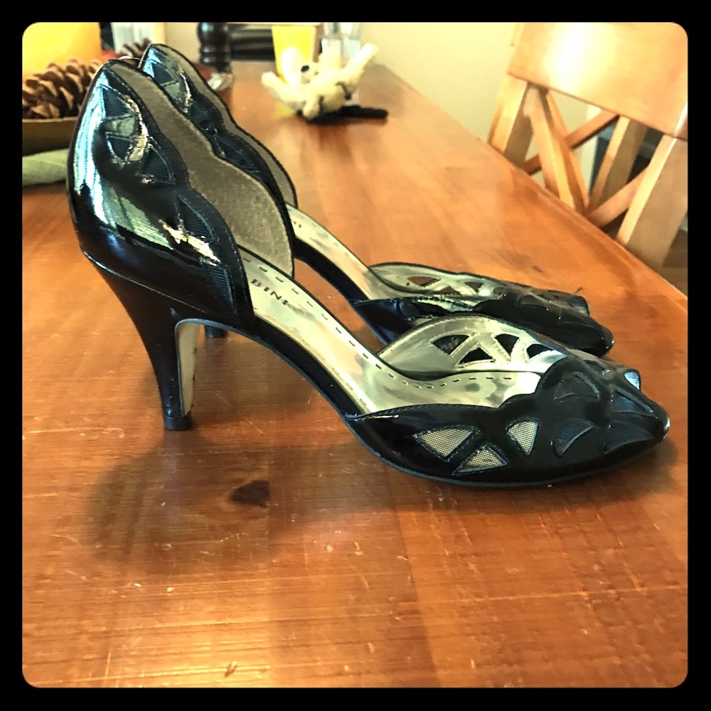 Black open toed Gianni Bini heels