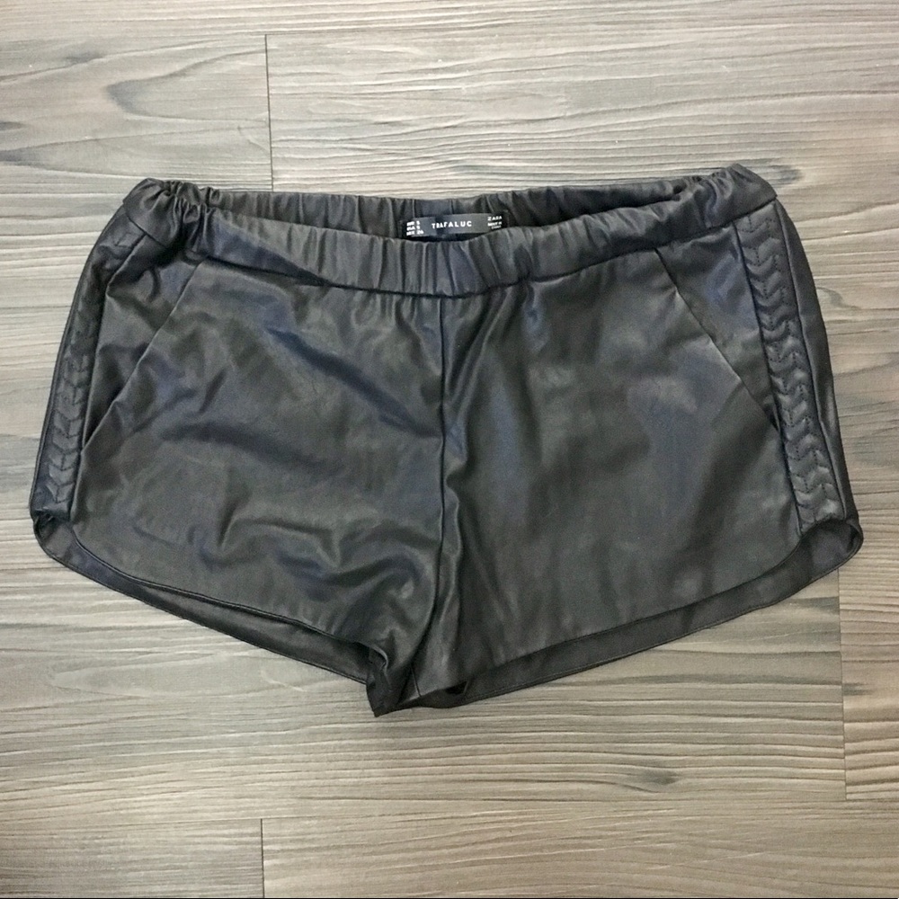 Zara Trafaluc Leather Shorts
