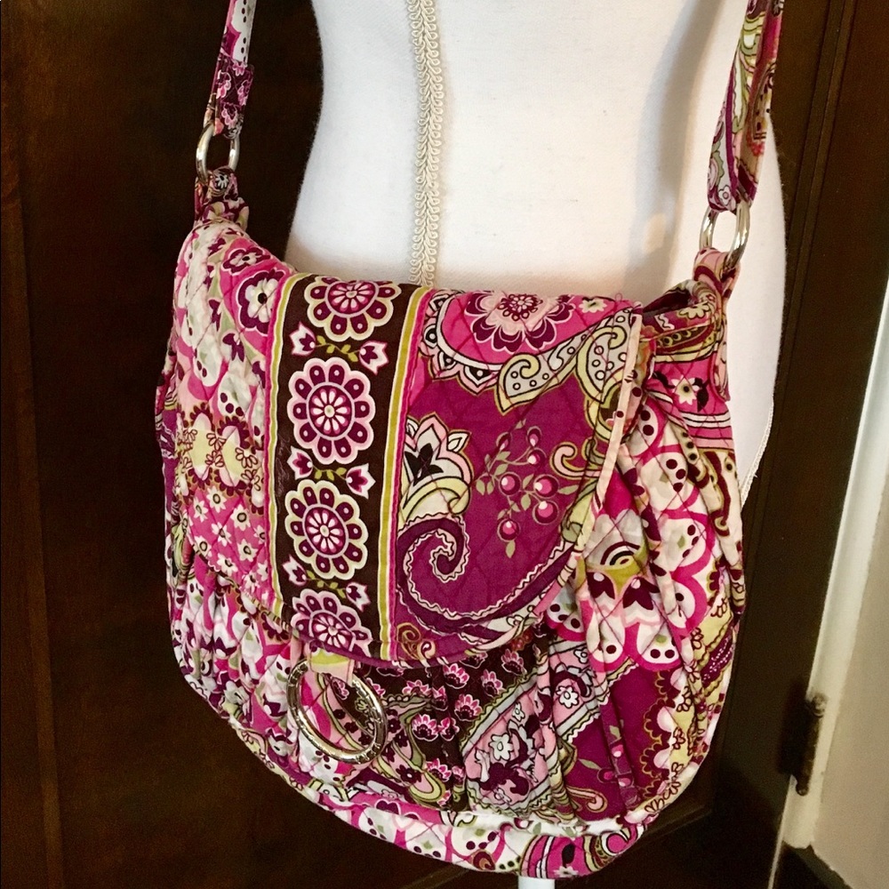RETIRED pleated Saddle Up Crossbody Very Berry