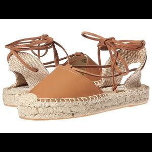 Soludos platform gladiator sandals leather tan