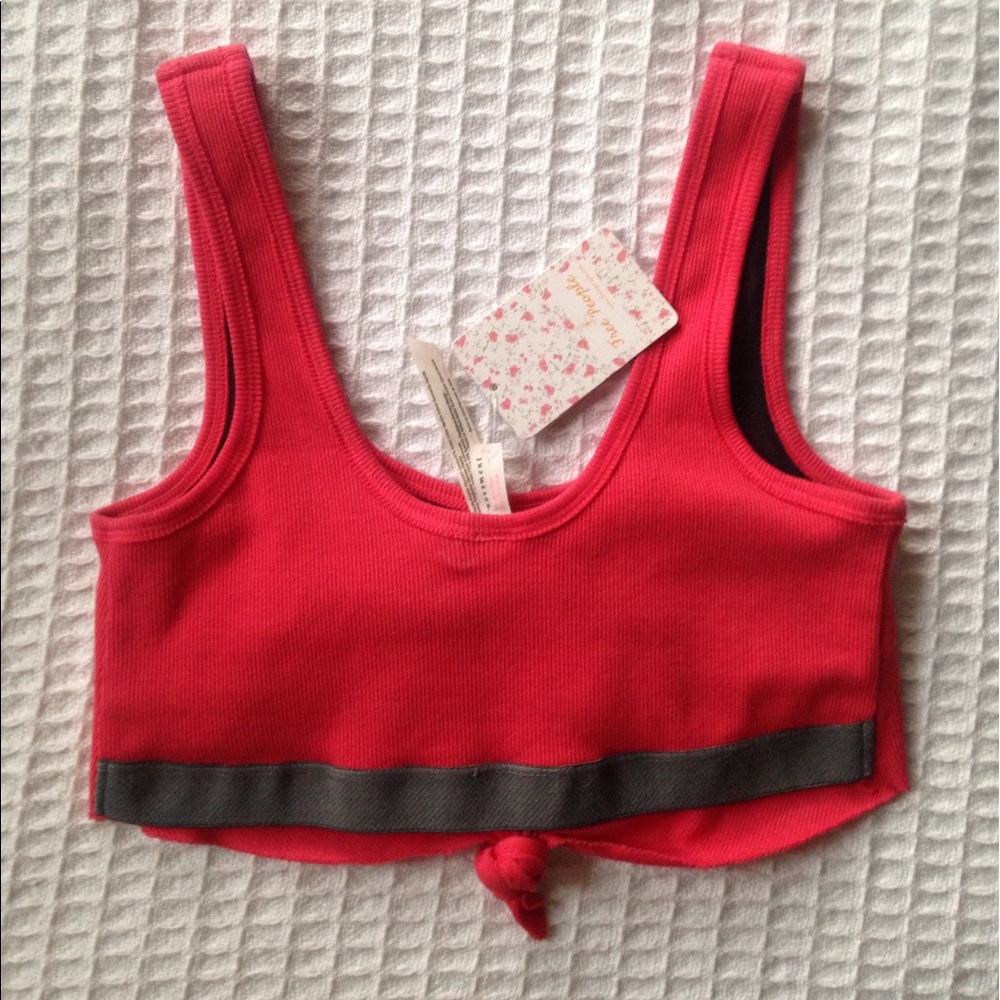NWT Free People Flashdance crop raspberry - Picture 3 of 6