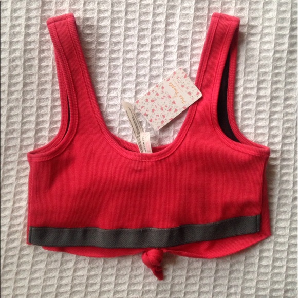 NWT Free People Flashdance crop raspberry - Picture 3 of 6