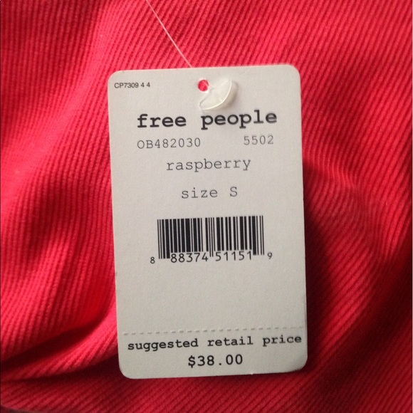 NWT Free People Flashdance crop raspberry - Picture 5 of 6