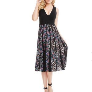 Plunge neckline midi dress