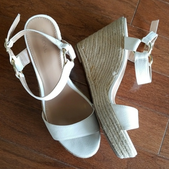 Merona Shoes - White wedge sandals