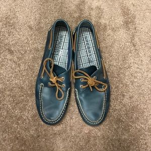 Blue Sperry boat shoe