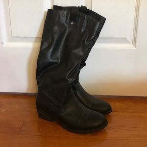 Black, wide-calf boots