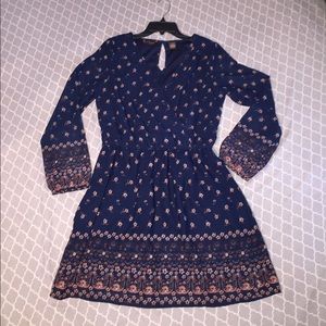 Navy blue dress with flowers!