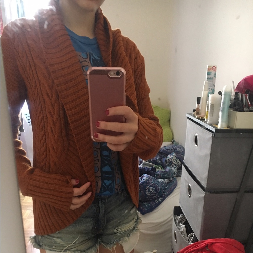 NWOT Rust orange cardigan