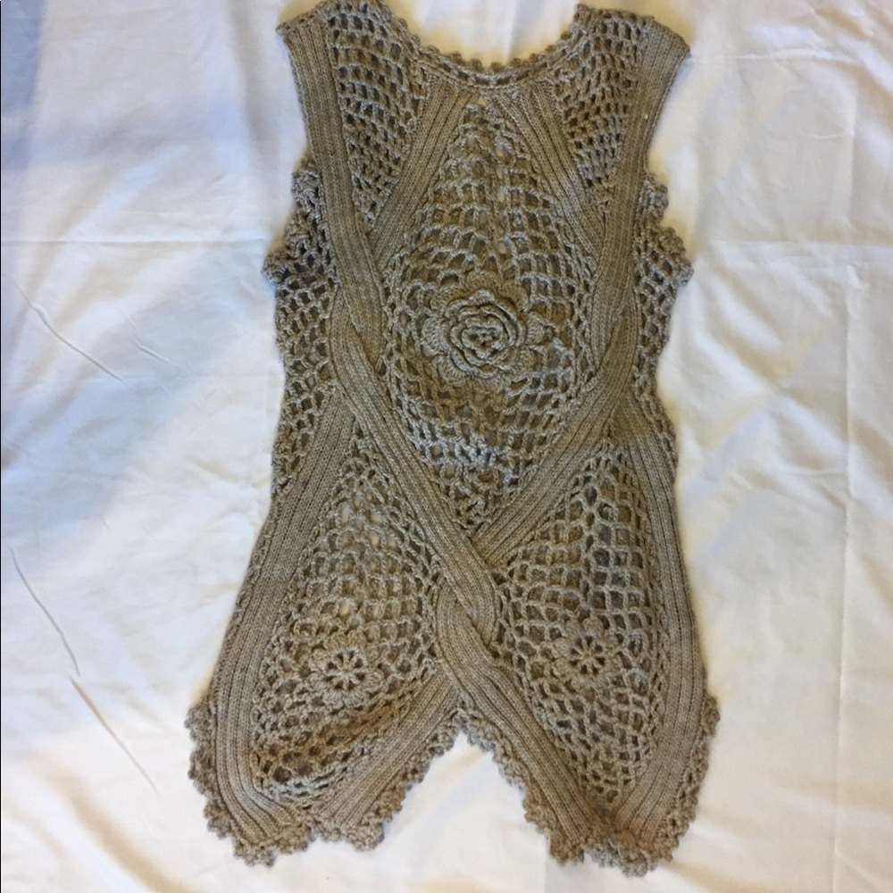 Crocheched/sweater tank top.