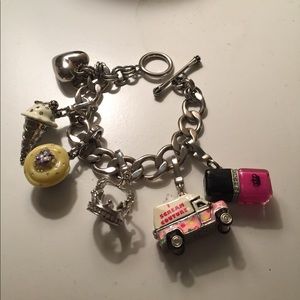 Silver Juicy Couture charm bracelet with 5 charms