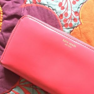 Kate Spade Hot Pink Leather Wallet