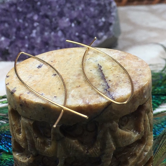 Gold Fish Hoop Earrings - Picture 3 of 6