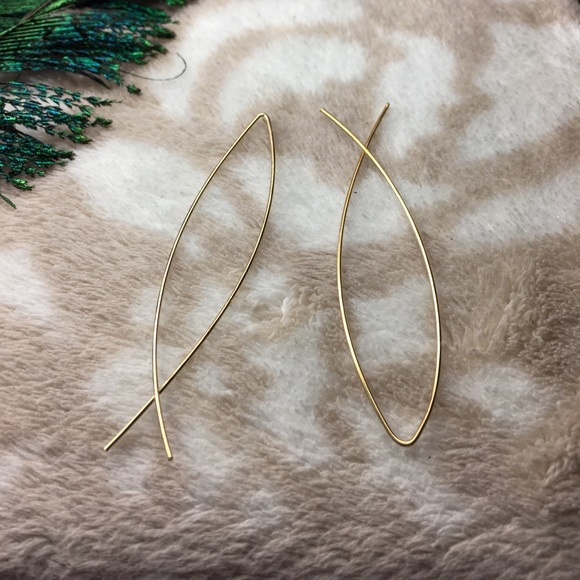Gold Fish Hoop Earrings - Picture 6 of 6