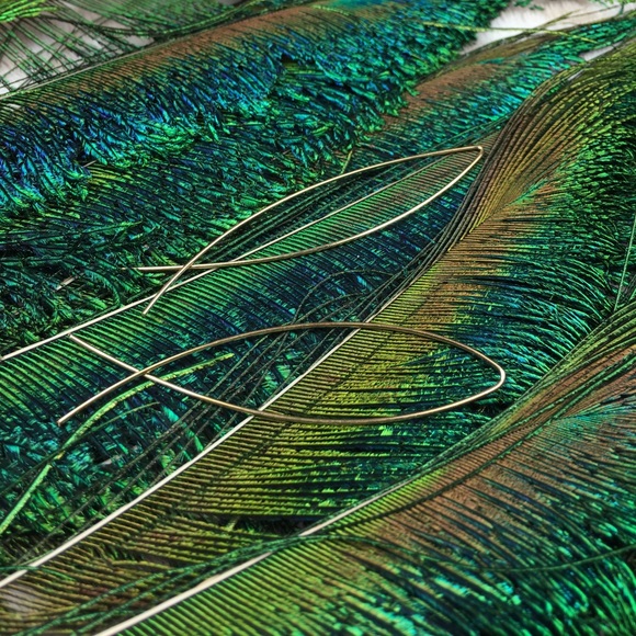 Gold Fish Hoop Earrings - Picture 5 of 6