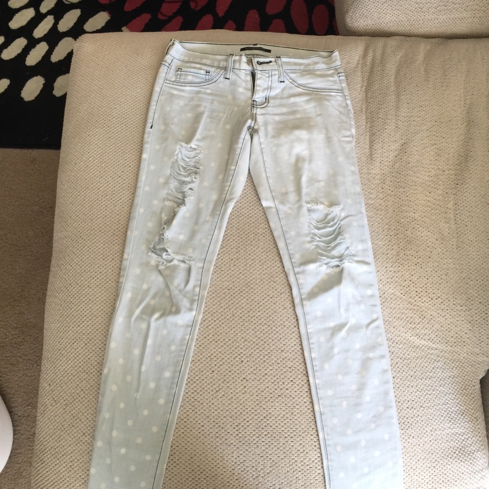 Flying monkey polka dot jeans. Size 24.