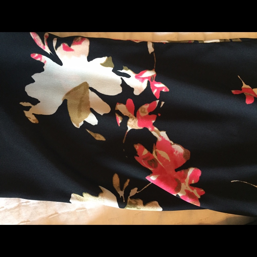 Floral chiffon material crop pants from LOFT