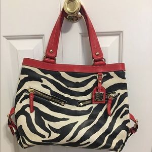 Authentic Dooney & Bourke zebra print shoulder bag