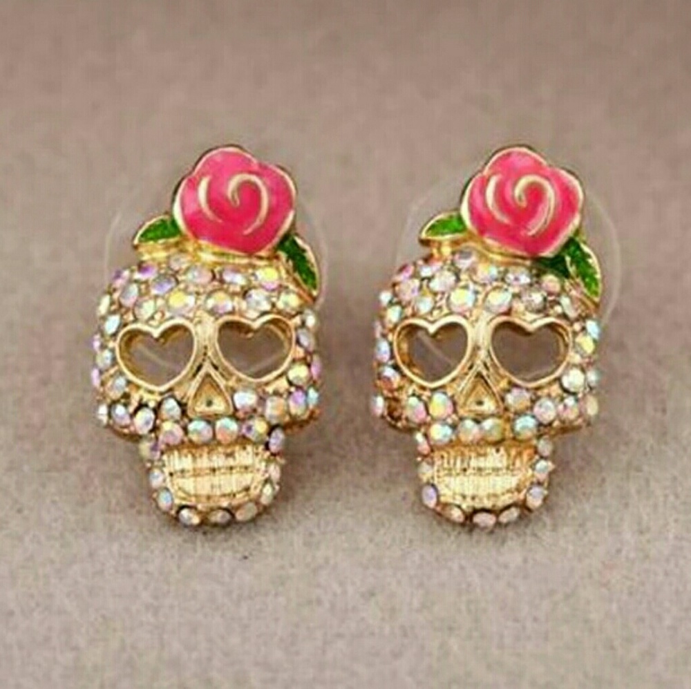 Betsy Johnson inspired Skull earrings