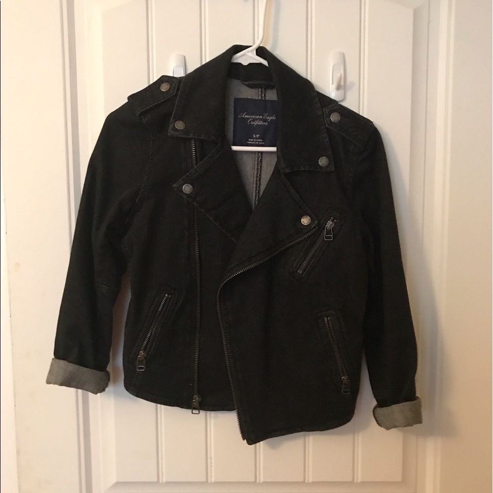 American Eagle Black Denim Jacket