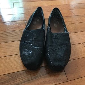 Black Glitter Toms