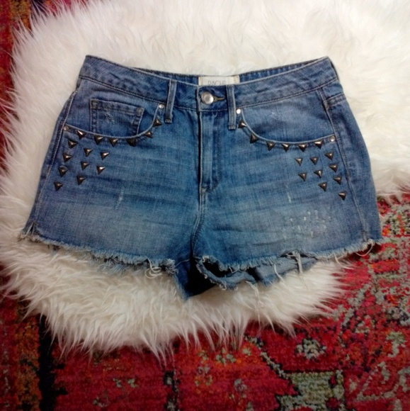 RACHEL Rachel Roy Pants - Rachel Roy Denim Studded Cutoff Jean Shorts 27