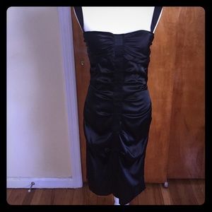 Midi Ruched Black Dress