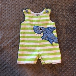 Shark striped romper