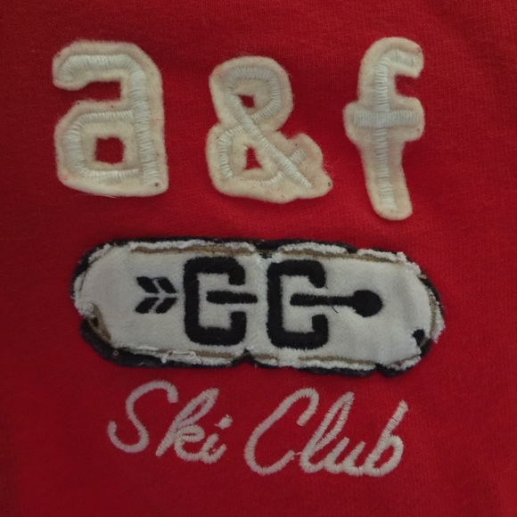 Abercrombie & Fitch Red Zip Up Sweatshirt - Picture 2 of 4