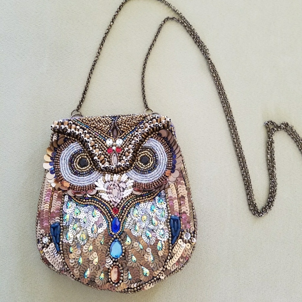 Beaded Owl Purse