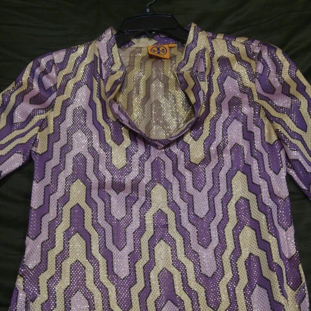 TORY BURCH LYNDA DAKAR METALLIC TUNIC SZ 2