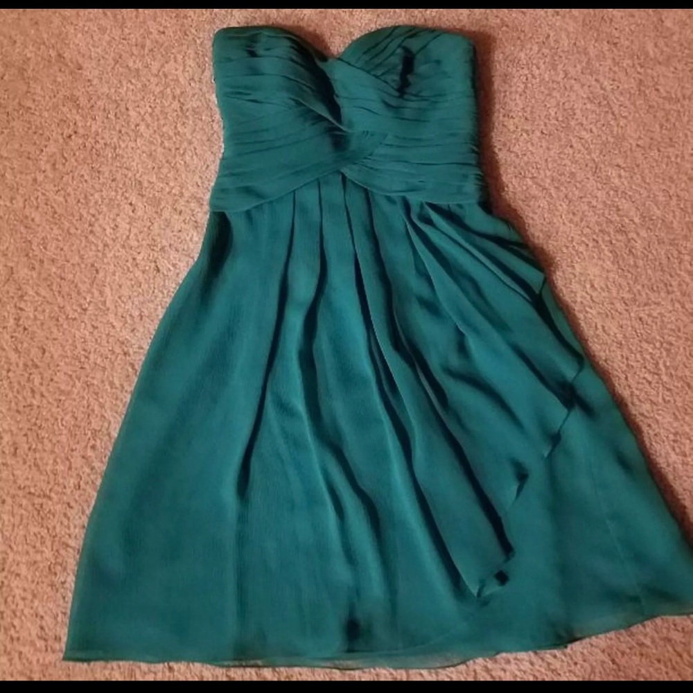 David Bridal bridesmaids dress color green F14847