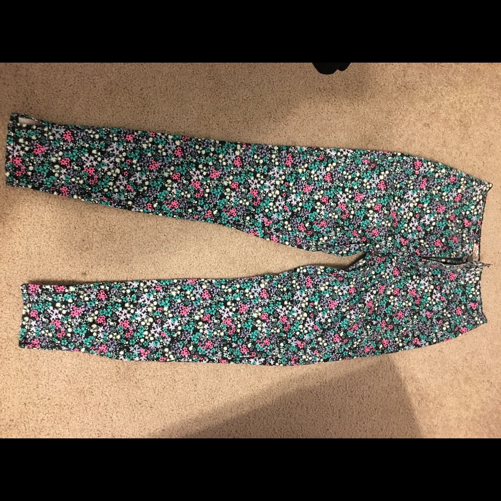 Floral high waisted skinny jeans
