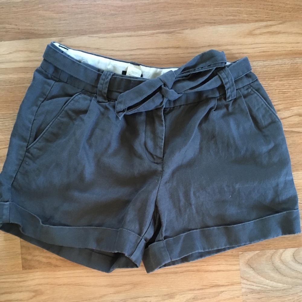 Jcrew dark grey shorts with bow detail