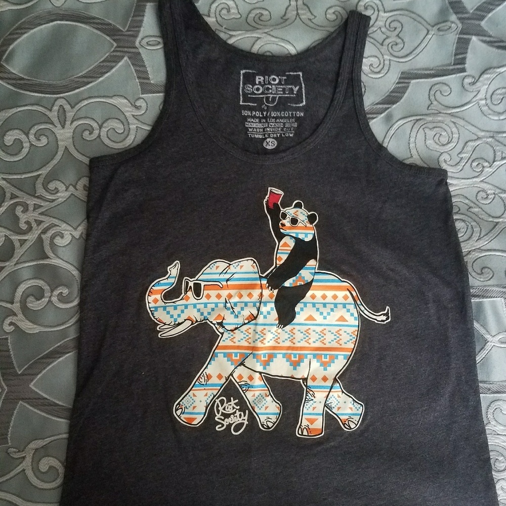 Riot Society tank top with fun design