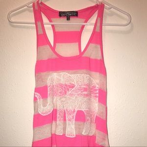 Elephant Embroidered Tank Top