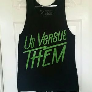 Men's "Us Versus Them" black tank top