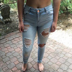 Distressed jeans