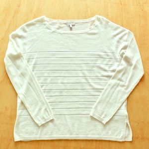 Joie Ivory & Silver Striped Sweater
