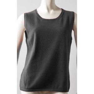 AGNONA 100% CASHMERE ROUND NECK SLEEVELESS SHELL