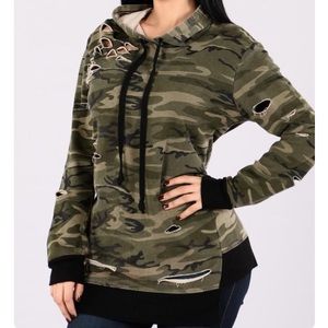 Army distressed sweat shirt