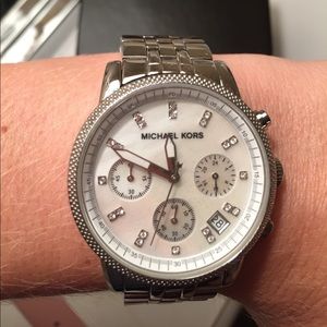 Michael Kors Silver-Tone Ritz Watch